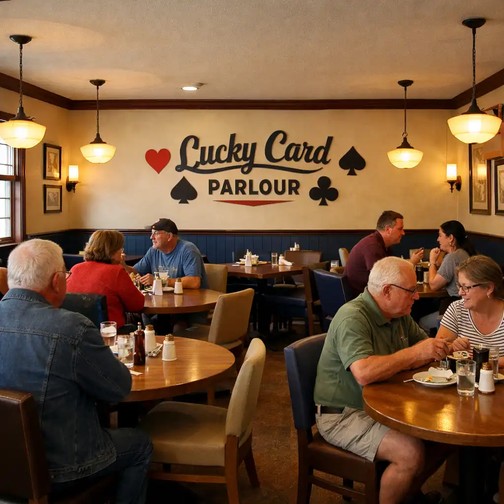 The restaurant dining area at Lucky Card Parlour